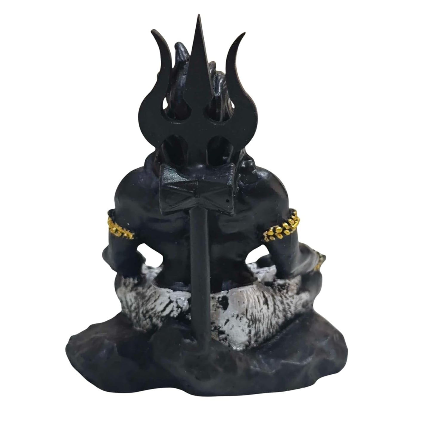Adiyogi Shiva Statue | Matte Black Resin Murti, Hindu Temple Decor