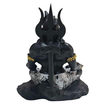Adiyogi Shiva Statue | Matte Black Resin Murti, Hindu Temple Decor