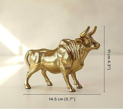 BEHOMA Aluminium Bull Decorative Figurine Showpiece with Gift Box | Elegant Modern Tabletop Art Showpiece for Living Room, Office, Bedroom, Shelf Display | Premium Home Decor Accent