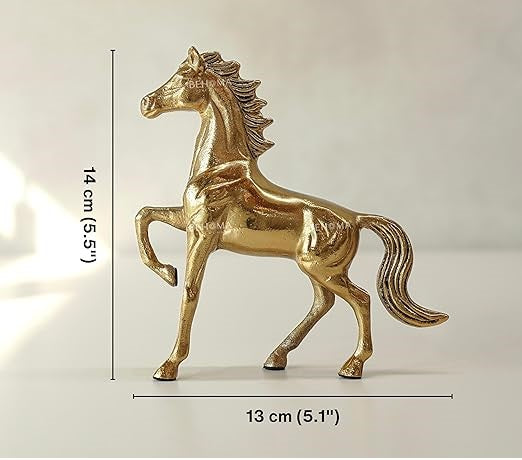 BEHOMA Aluminium Horse Decorative Figurine Showpiece with Gift Box | Elegant Modern Tabletop Art Showpiece for Living Room, Office, Bedroom, Shelf Display | Premium Home Decor Accent
