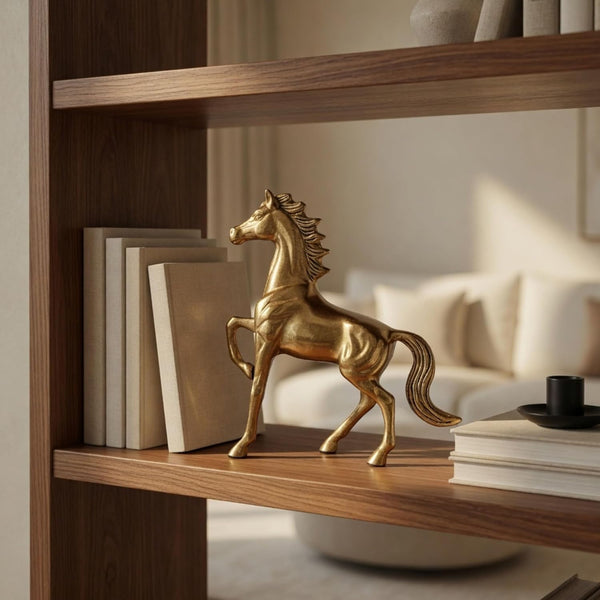 Aluminium Horse Decorative Figurine Showpiece with Gift Box | Elegant Modern Tabletop Art Showpiece for Living Room, Office, Bedroom, Shelf Display | Premium Home Decor Accent
