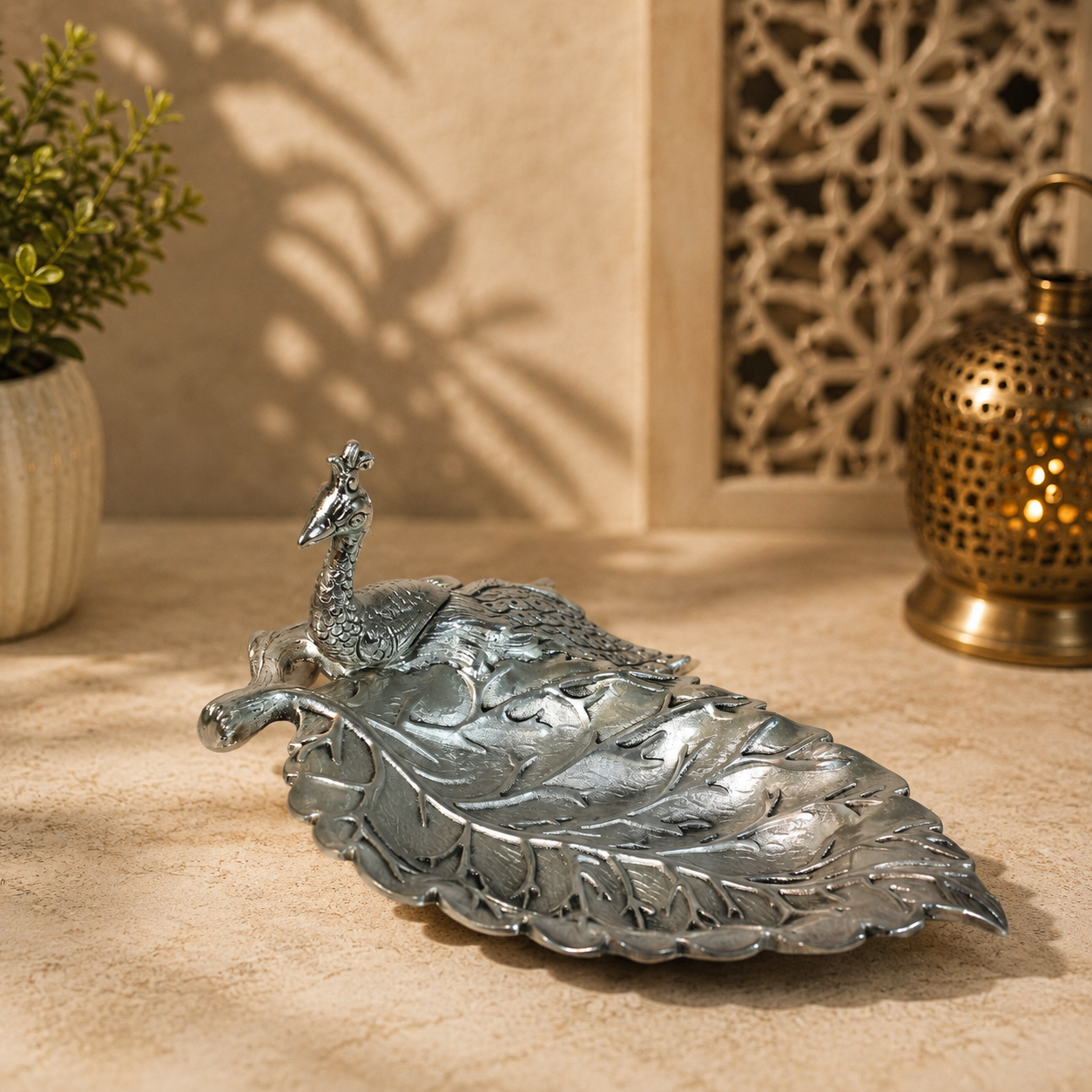 Handcrafted Metal Peacock Decorative Bowl | Elegant Trinket Dish, Dry Fruit Serving Bowl, Jewelry Holder, Candy Dish, Home Decor, Housewarming & Festival Gift