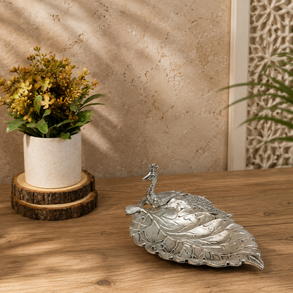 Handcrafted Metal Peacock Decorative Bowl | Elegant Trinket Dish, Dry Fruit Serving Bowl, Jewelry Holder, Candy Dish, Home Decor, Housewarming & Festival Gift