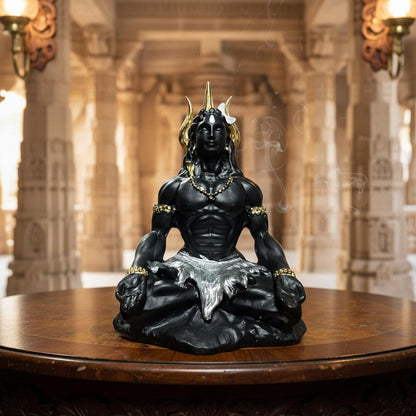 Meditating Lord Shiva Resin Statue, Mahadev Idol, Yoga Figurine, Spiritual Home Decor