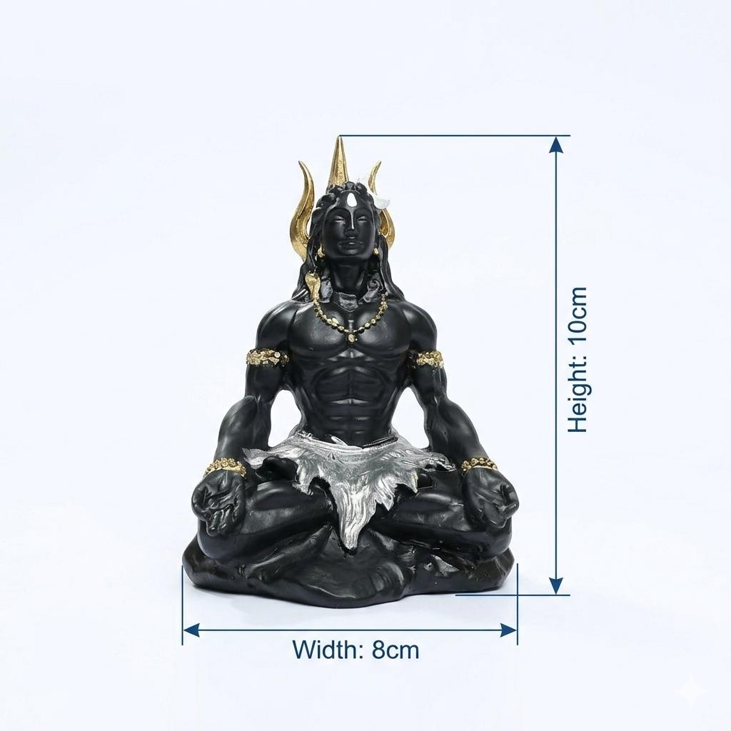 Meditating Lord Shiva Resin Statue, Mahadev Idol, Yoga Figurine, Spiritual Home Decor
