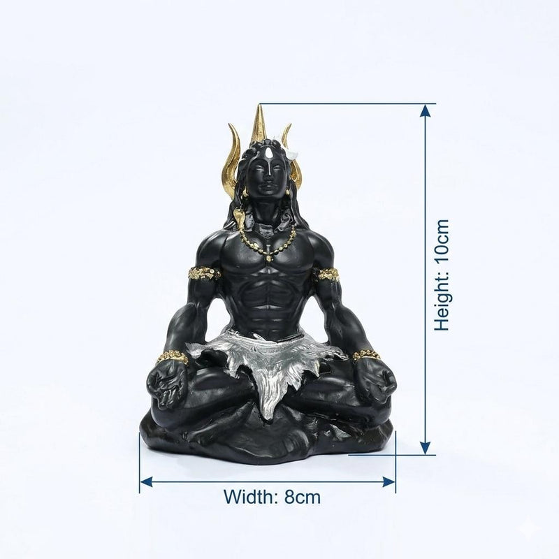 Meditating Lord Shiva Resin Statue, Mahadev Idol, Yoga Figurine, Spiritual Home Decor
