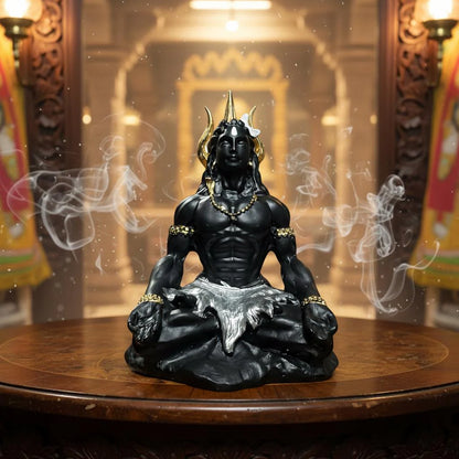 Meditating Lord Shiva Resin Statue, Mahadev Idol, Yoga Figurine, Spiritual Home Decor