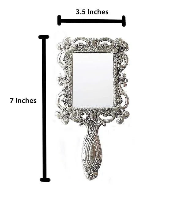 German Silver Ornate Mirror Stand | Handcrafted Tabletop Vanity Mirror