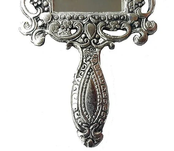 German Silver Ornate Mirror Stand | Handcrafted Tabletop Vanity Mirror