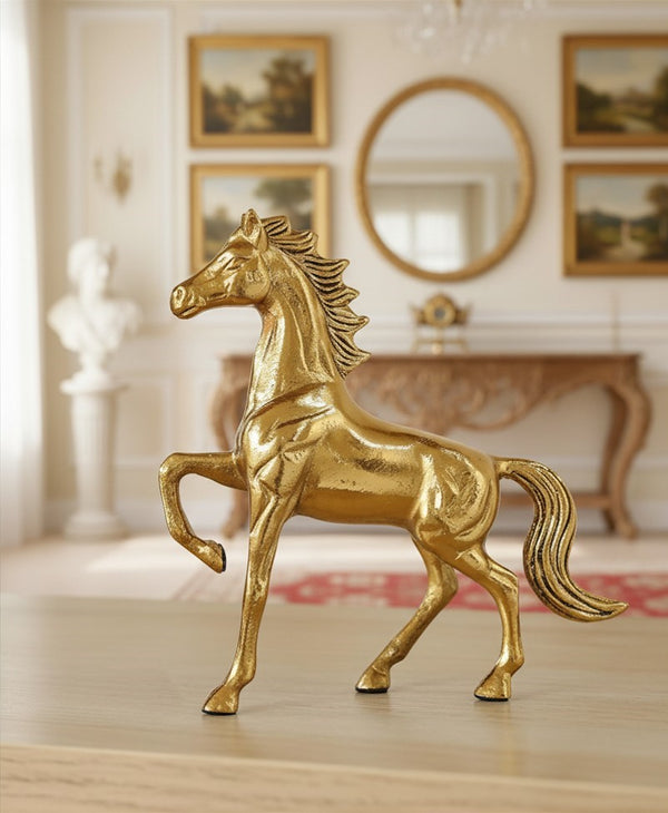 Aluminium Horse Decorative Figurine Showpiece with Gift Box | Elegant Modern Tabletop Art Showpiece for Living Room, Office, Bedroom, Shelf Display | Premium Home Decor Accent