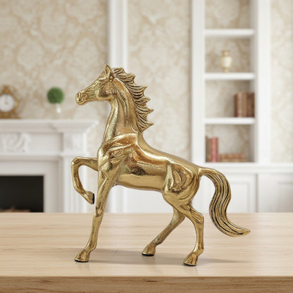 BEHOMA Aluminium Horse Decorative Figurine Showpiece with Gift Box | Elegant Modern Tabletop Art Showpiece for Living Room, Office, Bedroom, Shelf Display | Premium Home Decor Accent