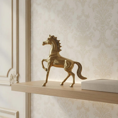 BEHOMA Aluminium Horse Decorative Figurine Showpiece with Gift Box | Elegant Modern Tabletop Art Showpiece for Living Room, Office, Bedroom, Shelf Display | Premium Home Decor Accent