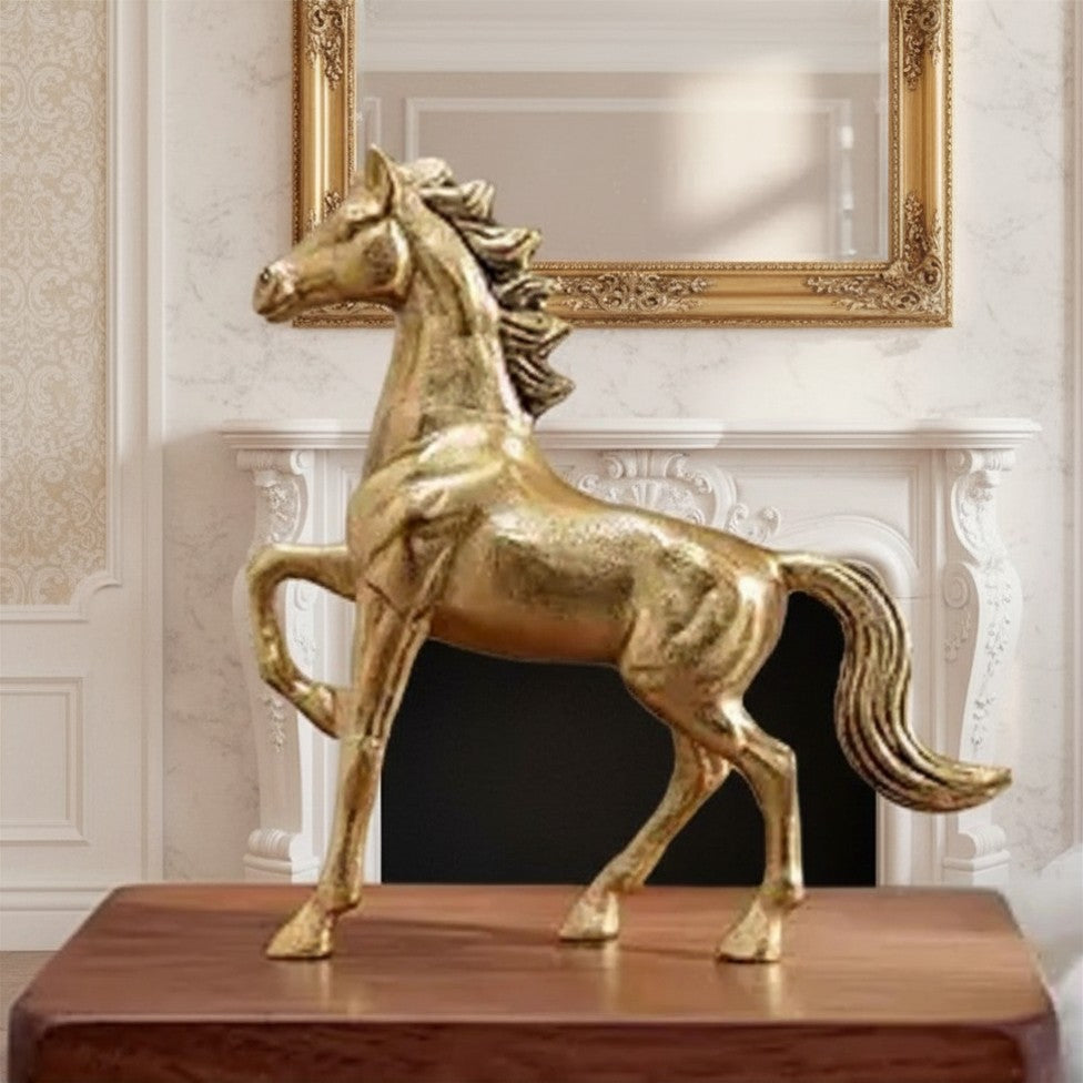 BEHOMA Aluminium Horse Decorative Figurine Showpiece with Gift Box | Elegant Modern Tabletop Art Showpiece for Living Room, Office, Bedroom, Shelf Display | Premium Home Decor Accent
