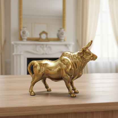 BEHOMA Aluminium Bull Decorative Figurine Showpiece with Gift Box | Elegant Modern Tabletop Art Showpiece for Living Room, Office, Bedroom, Shelf Display | Premium Home Decor Accent
