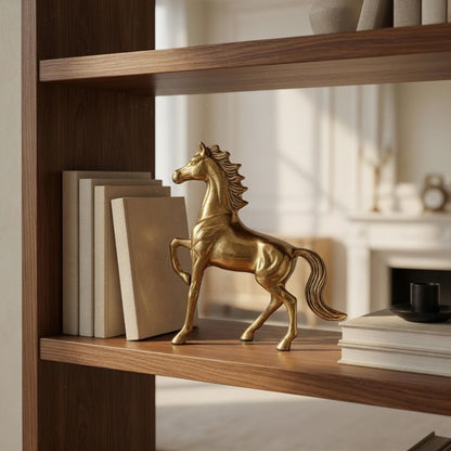 BEHOMA Aluminium Horse Decorative Figurine Showpiece with Gift Box | Elegant Modern Tabletop Art Showpiece for Living Room, Office, Bedroom, Shelf Display | Premium Home Decor Accent